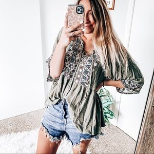 Kori floral green top